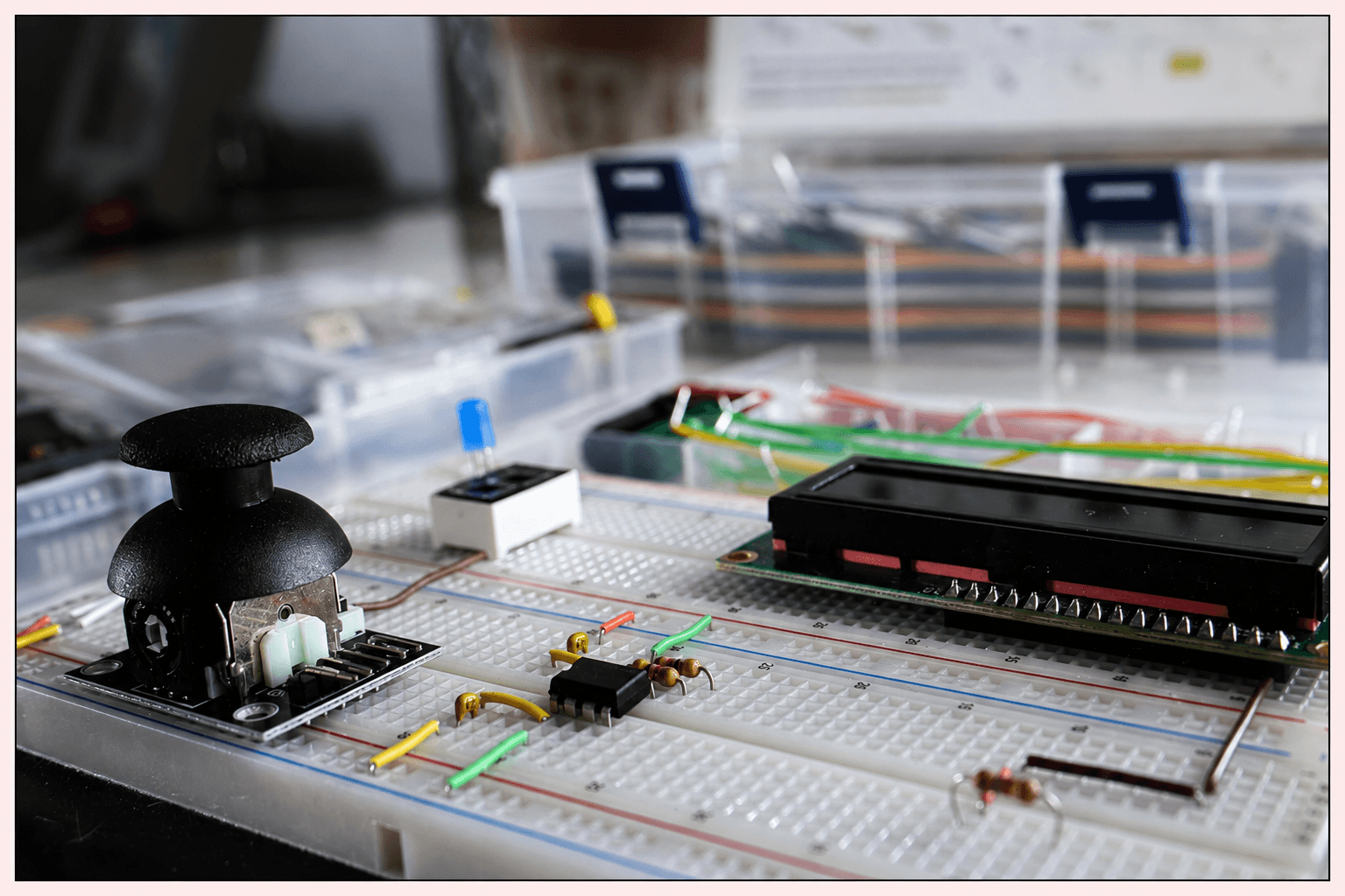 Embedded digital compass circuit on a breadboard